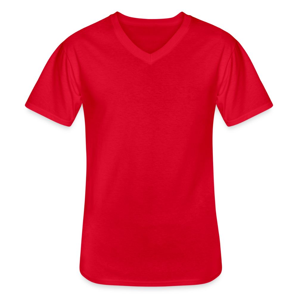 Klassiek mannen T-shirt met V-hals - rood