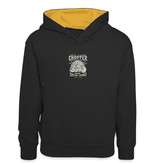 Teenager contrast-hoodie - zwart/goud
