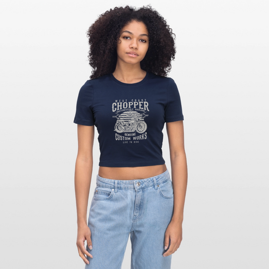 Cropped T-Shirt - navy