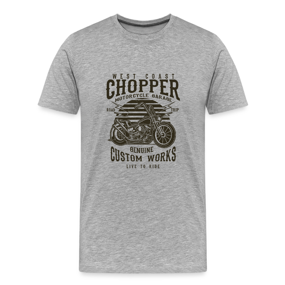 Mannen premium biologisch T-shirt - grijs gemêleerd