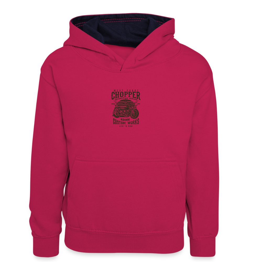 Teenager contrast-hoodie/kinderen contrast-hoodie - roze/navy