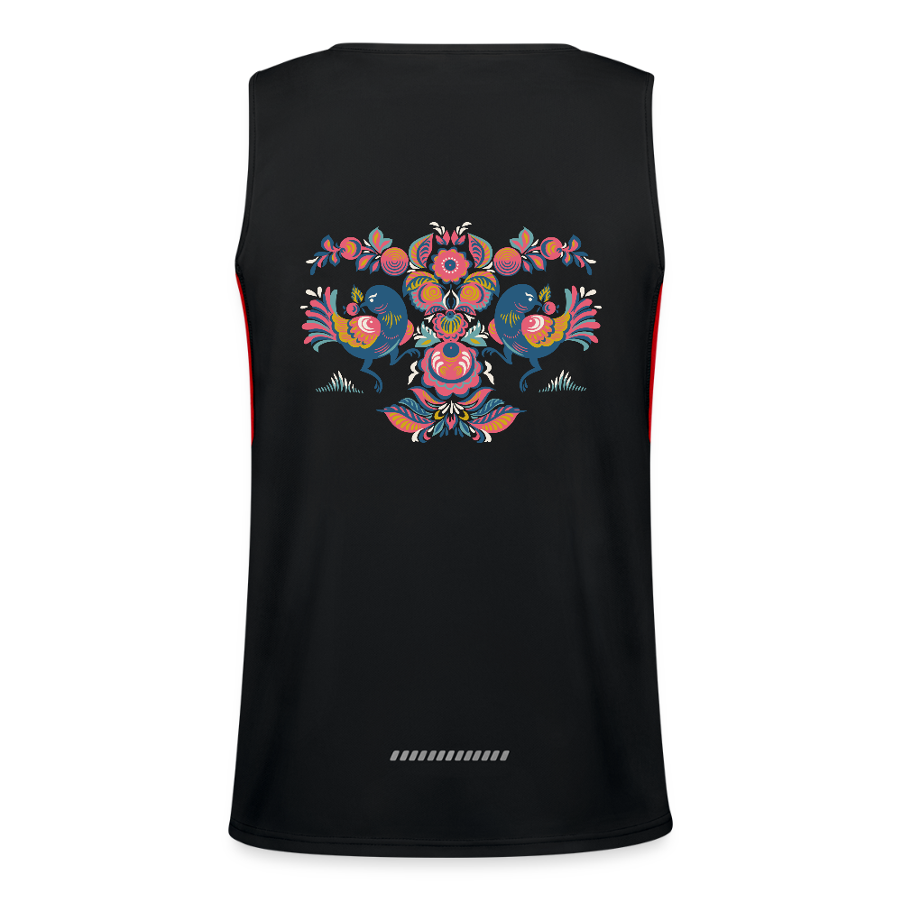 Functionele contrasterende tanktop voor mannen - zwart/rood