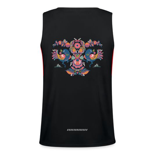 Functionele contrasterende tanktop voor mannen - zwart/rood