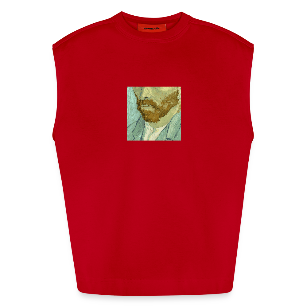 Heavyweight oversized organic tanktop made in EU Unisex - rood