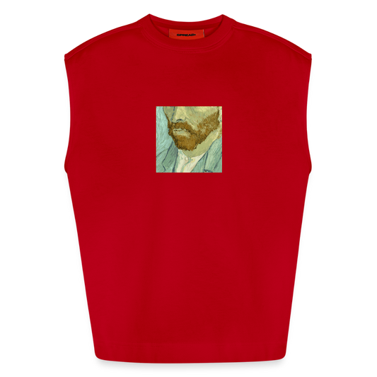 Heavyweight oversized organic tanktop made in EU Unisex - rood