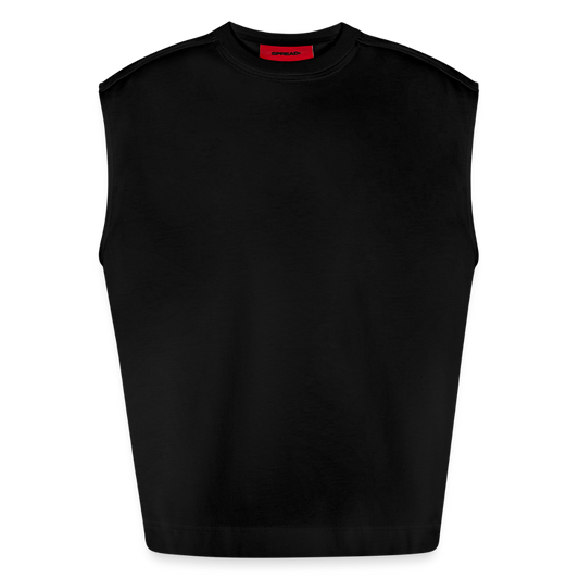 Heavyweight oversized organic tanktop made in EU Vrouwen - SOLID BLACK