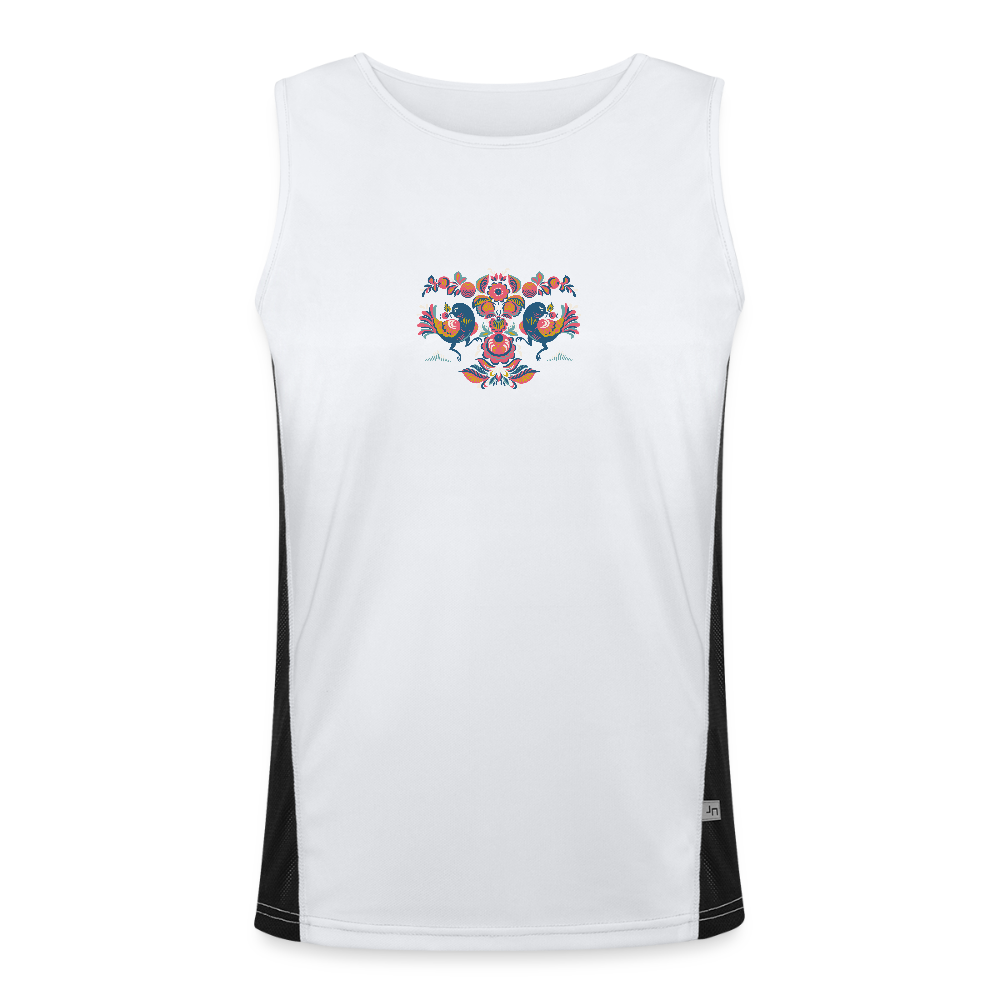 Functionele contrasterende tanktop voor mannen - wit/zwart