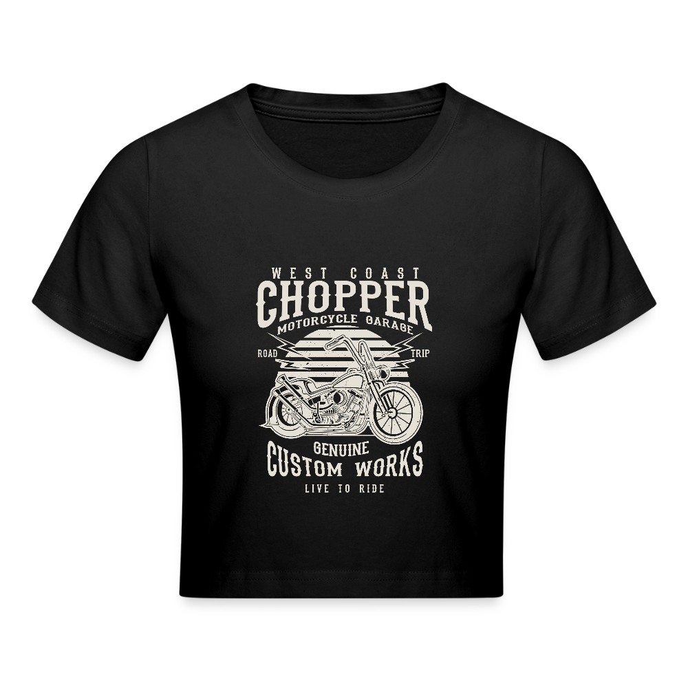 Cropped T-Shirt - zwart