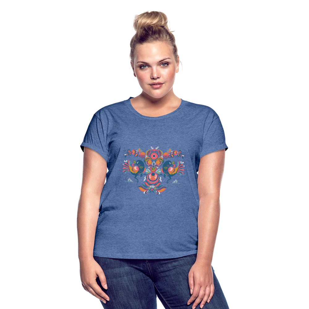 Vrouwen oversize T-shirt - denim gemêleerd