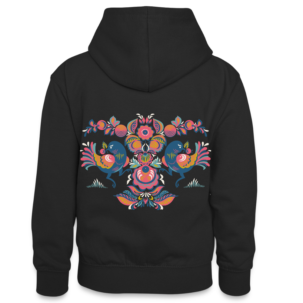 Teenager contrast-hoodie - zwart/rood