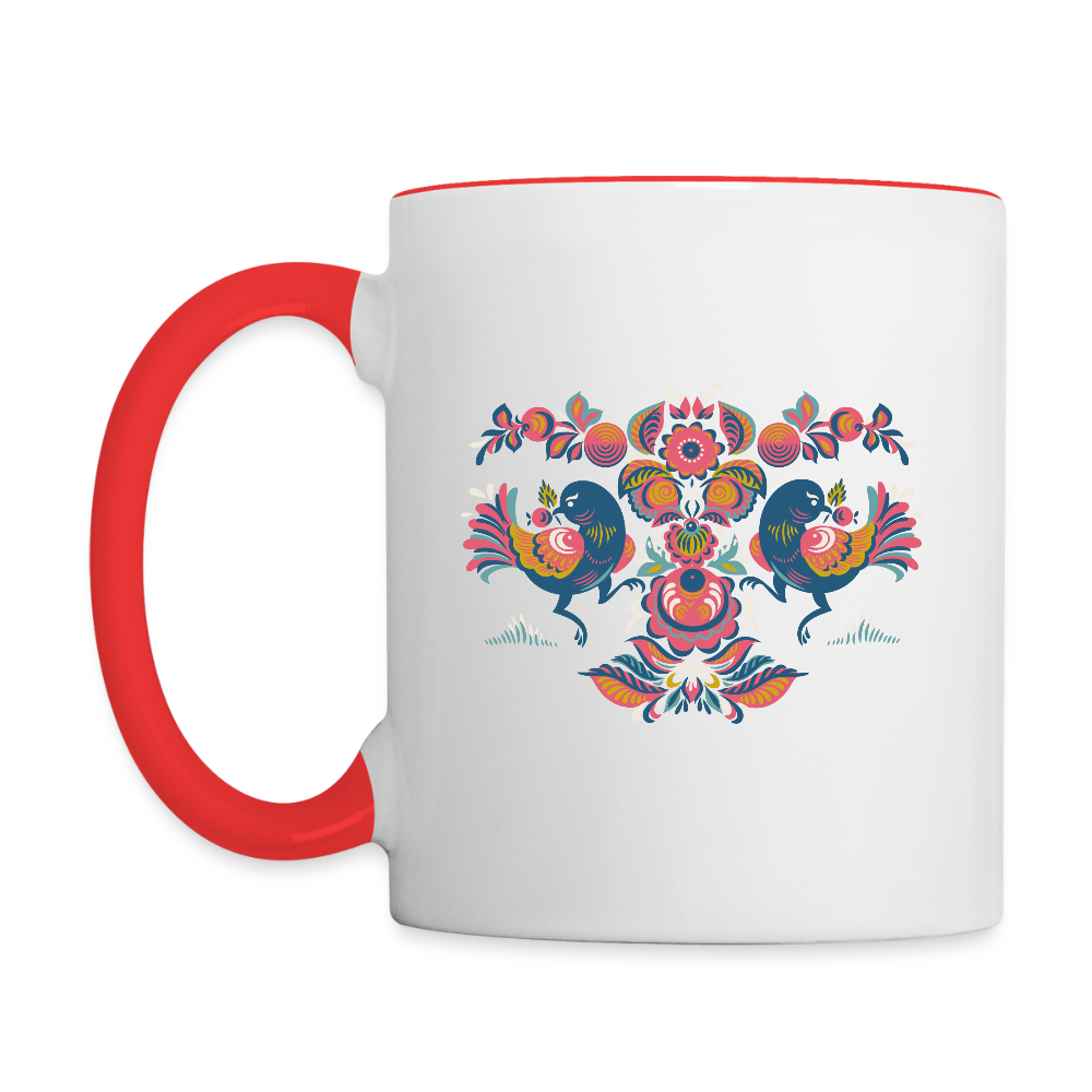 Mok tweekleurig - wit/rood
