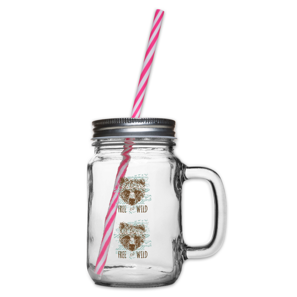 Drinkbeker met handvat en schroefdeksel - doorzichtig