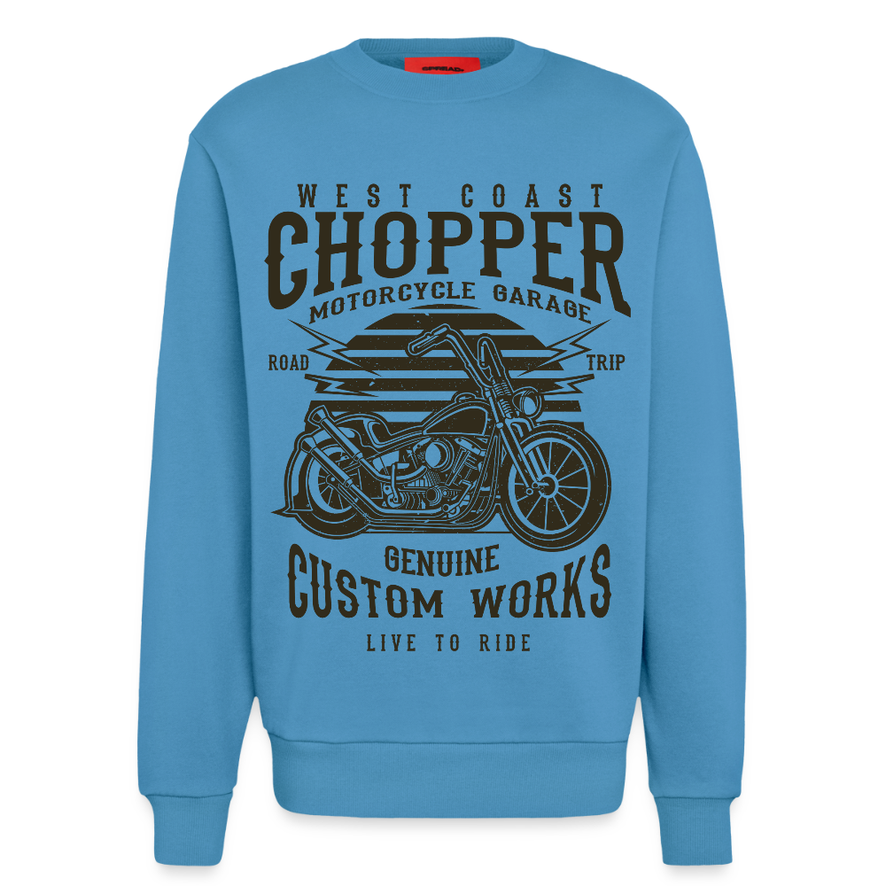 Organic relaxed crewneck made in EU -  Sol Blue