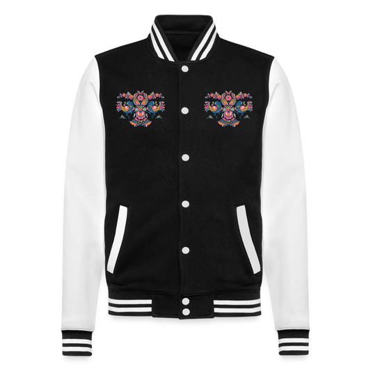 College sweatjacket - zwart/wit