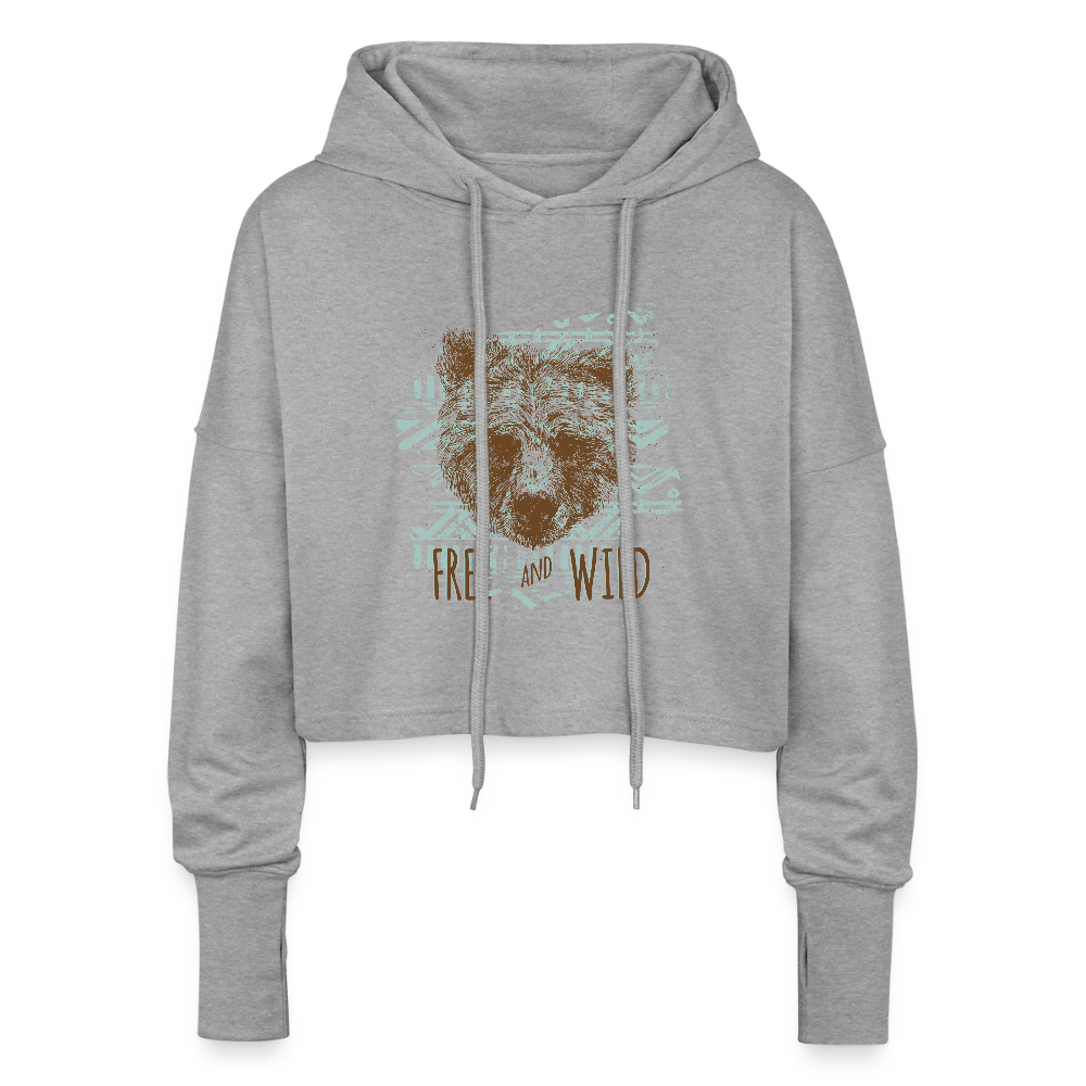 Cropped vrouwen hoodie - grijs gemêleerd
