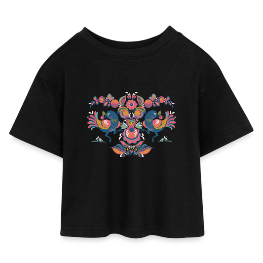 Kinderen cropped jersey T-shirt - zwart
