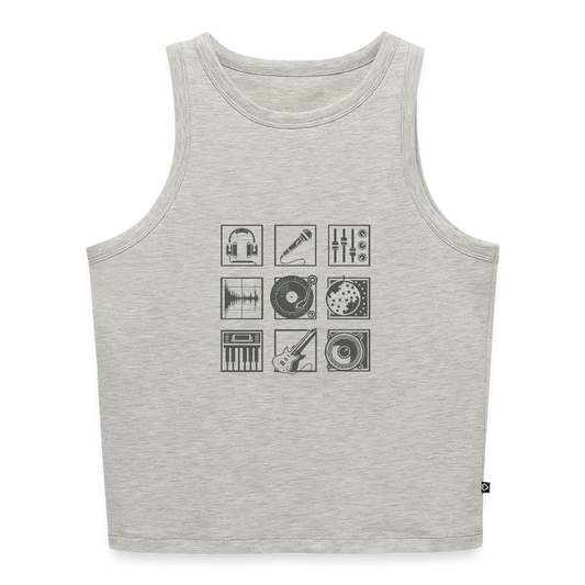 Vrouwen cropped tanktop - grijs gemêleerd