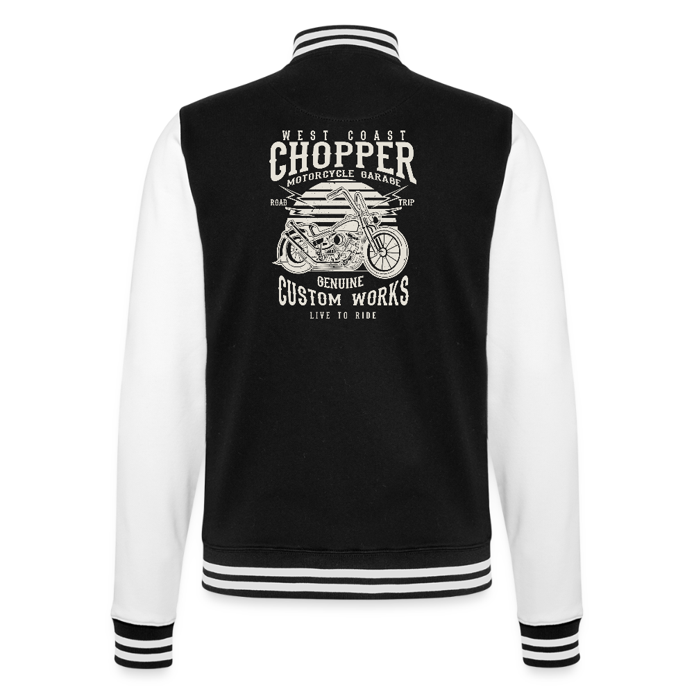 College sweatjacket - zwart/wit