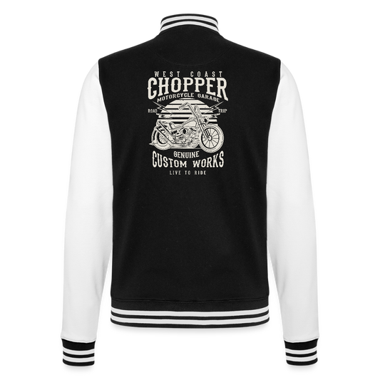 College sweatjacket - zwart/wit
