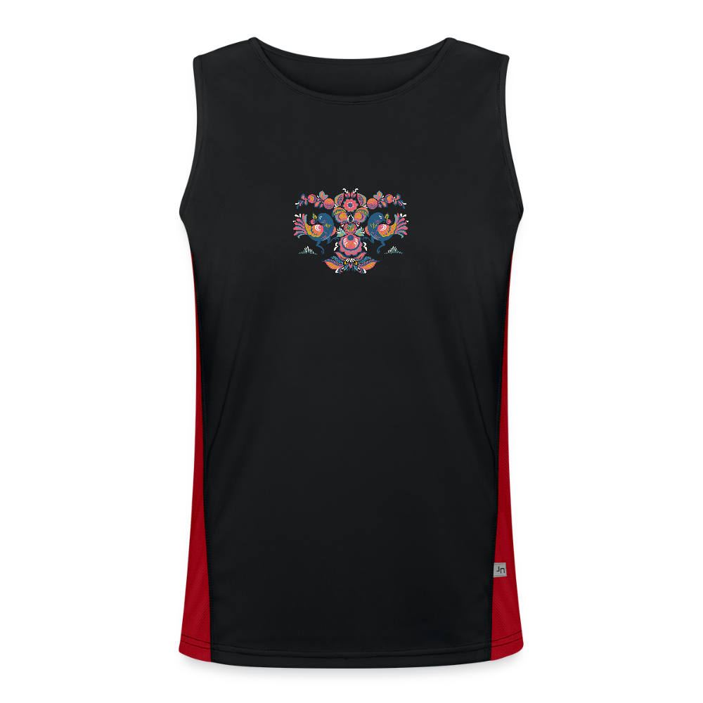 Functionele contrasterende tanktop voor mannen - zwart/rood