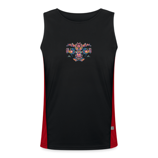 Functionele contrasterende tanktop voor mannen - zwart/rood
