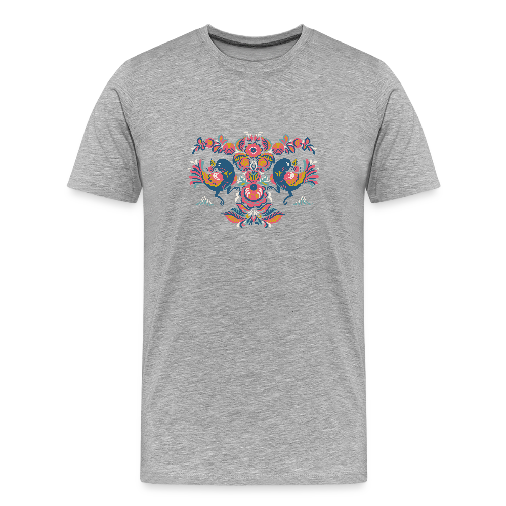 Mannen premium biologisch T-shirt - grijs gemêleerd