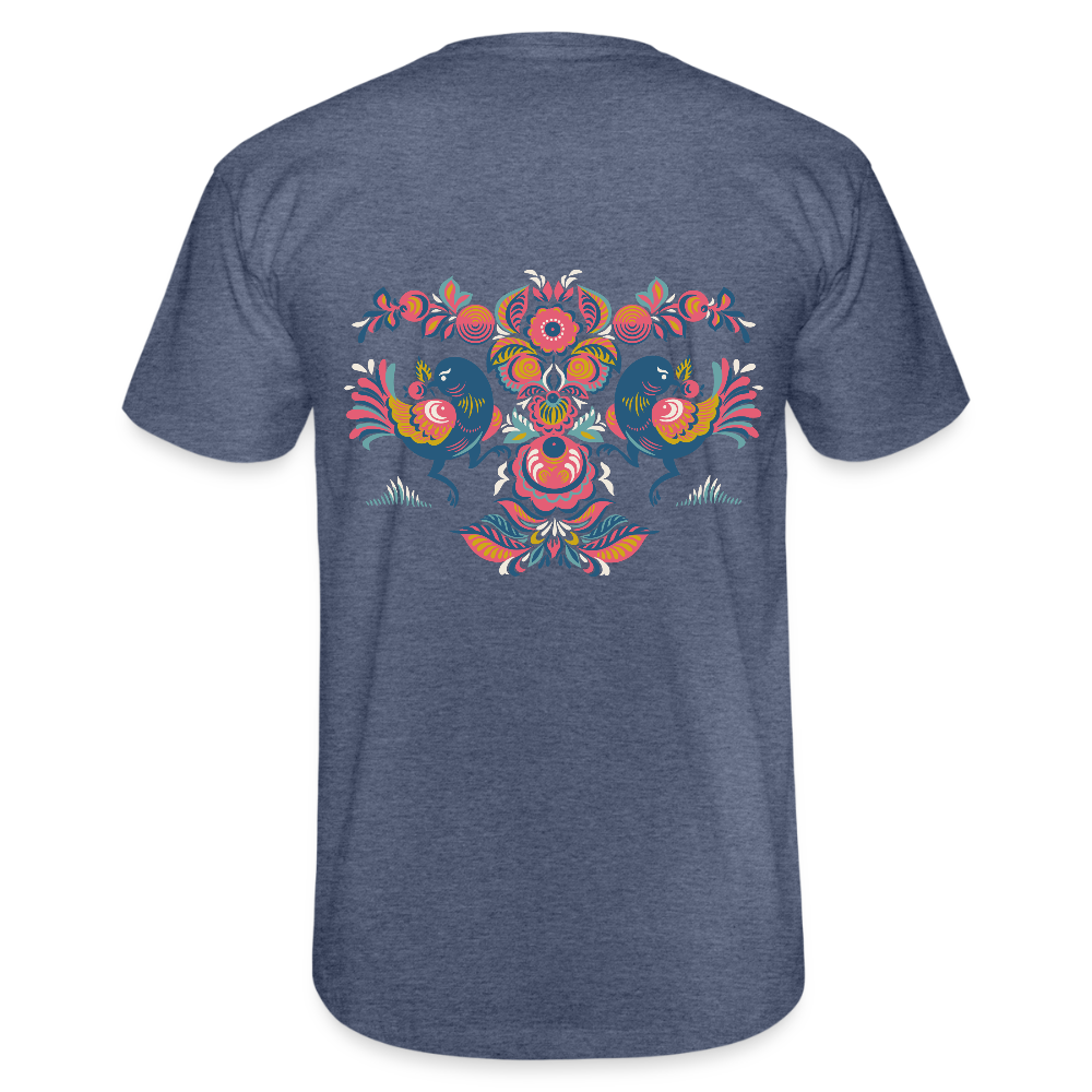 Mannen T-shirt van Fruit of the Loom - navy gemêleerd