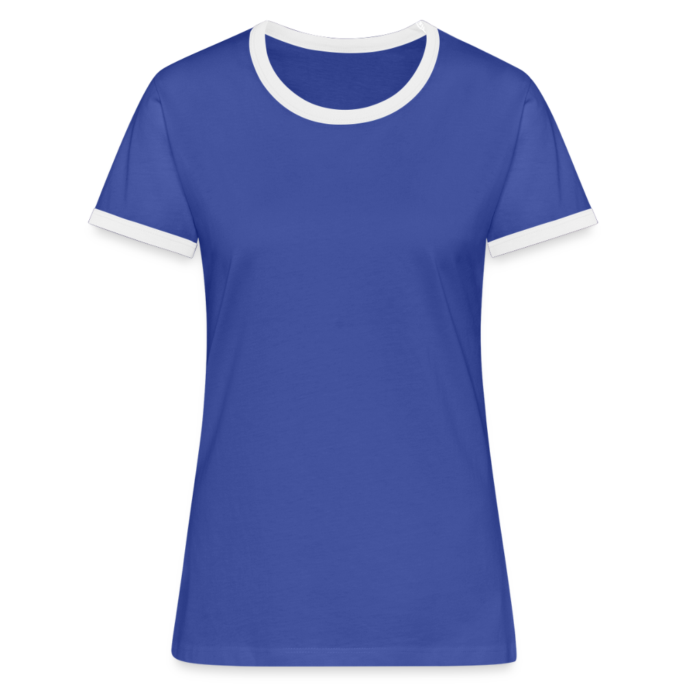 Vrouwen contrastshirt - blauw/wit