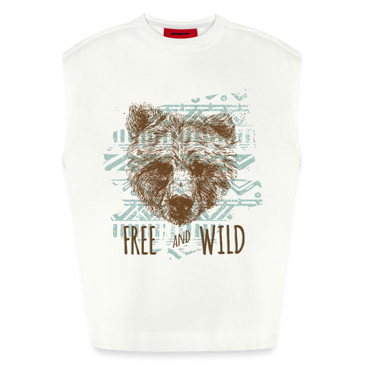 Heavyweight oversized organic tanktop made in EU mannen - OFF WHITE