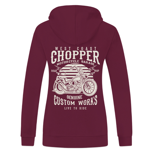 JAKO Vrouwen ziphoodie Organic - wijnrood