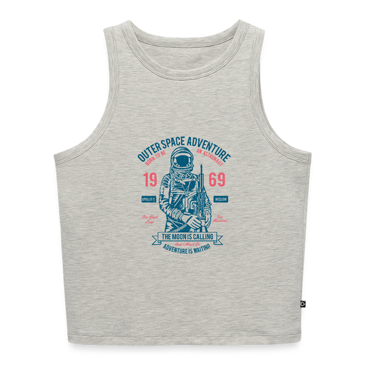 Vrouwen cropped tanktop - grijs gemêleerd
