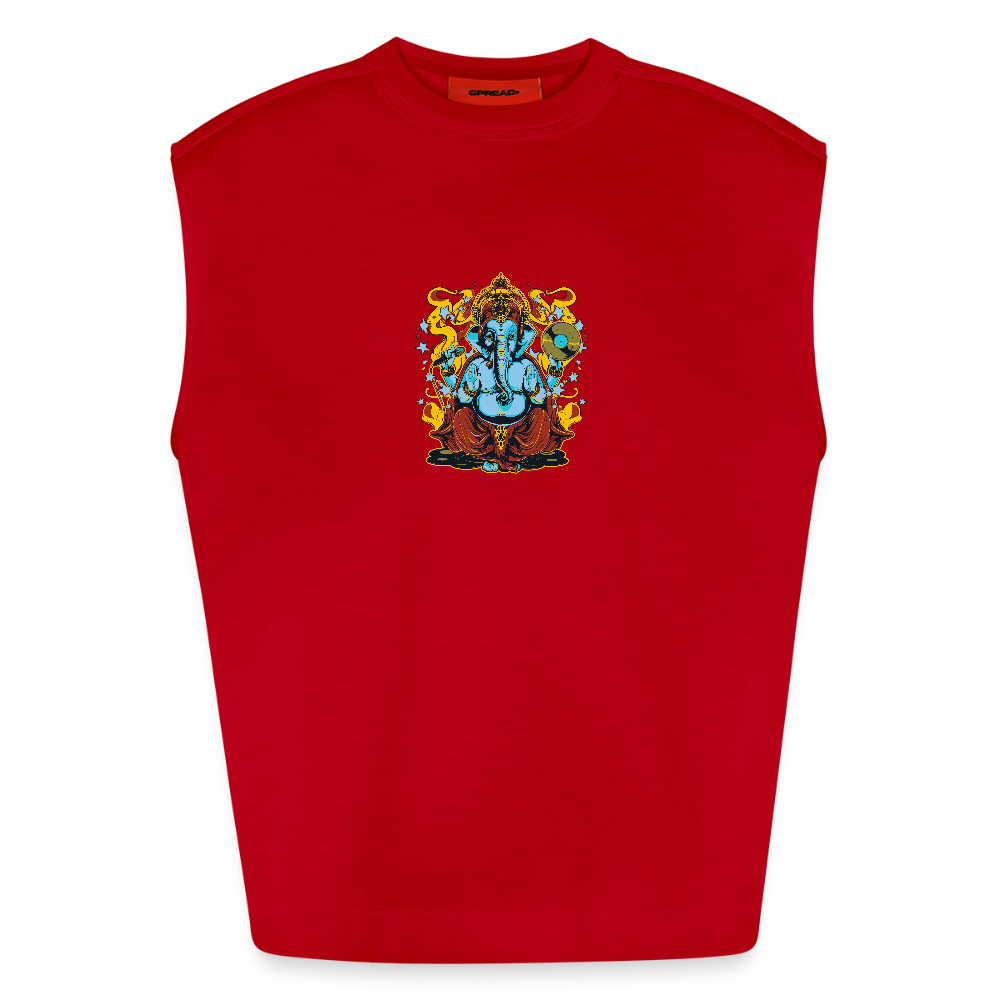 Heavyweight oversized organic tanktop made in EU Unisex - rood