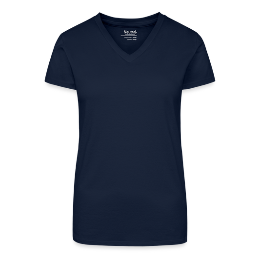 Bio vrouwen T-shirt met V-hals - donkerblauw