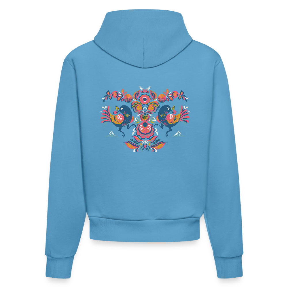 Organic fitted hoodie made in EU -  Sol Blue
