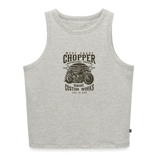 Vrouwen cropped tanktop - grijs gemêleerd