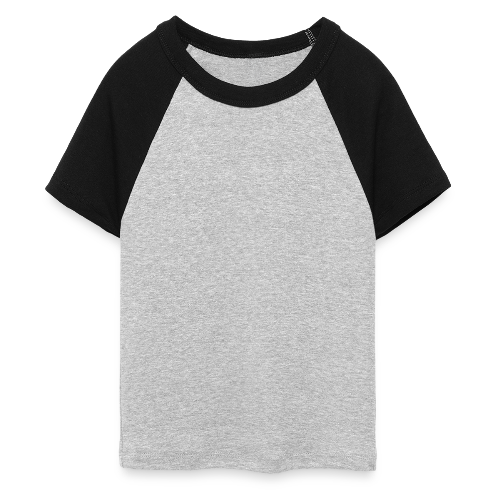 Vrouwen cropped Baby Tee - grijs gemêleerd/zwart