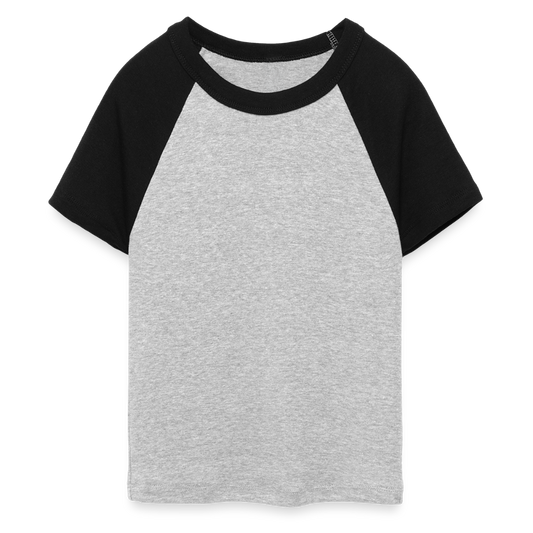 Vrouwen cropped Baby Tee - grijs gemêleerd/zwart