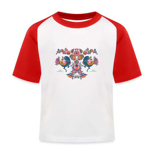 Kinderen baseball T-shirt - wit/rood
