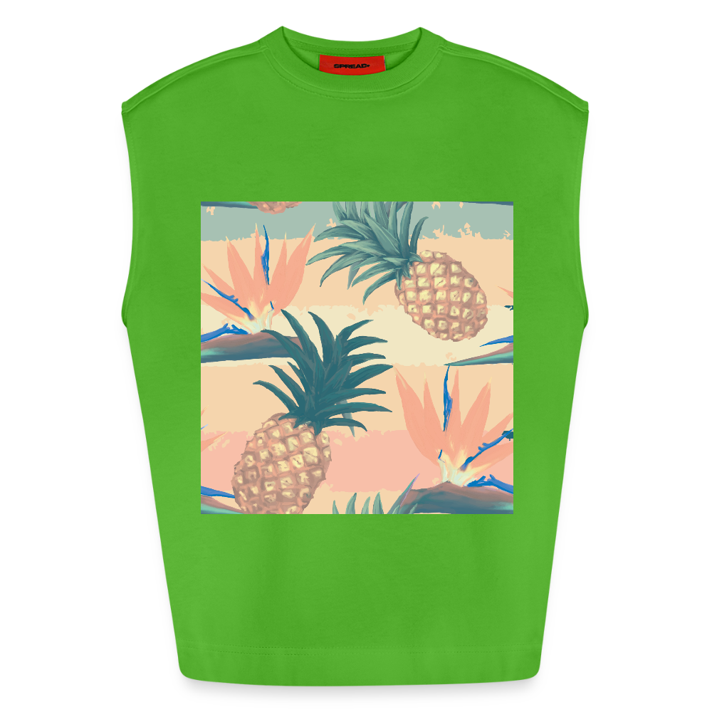 Heavyweight oversized organic tanktop made in EU Mannen - Apple Neon