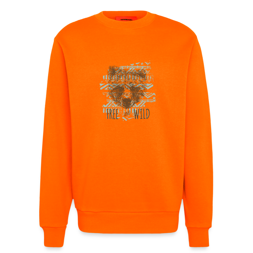 Organic relaxed crewneck made in EU - SUNSET ORANGE