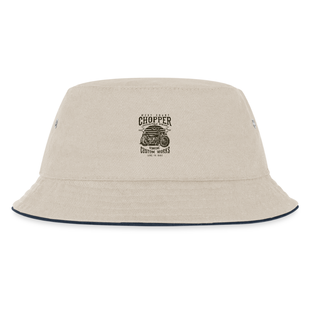 Kinder bucket hat - natuur/navy