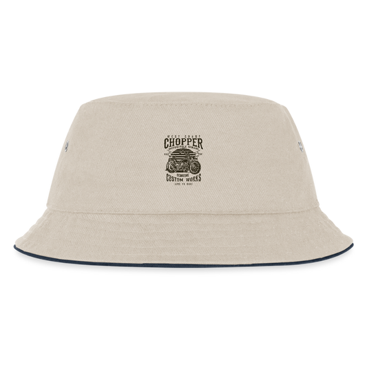 Kinder bucket hat - natuur/navy