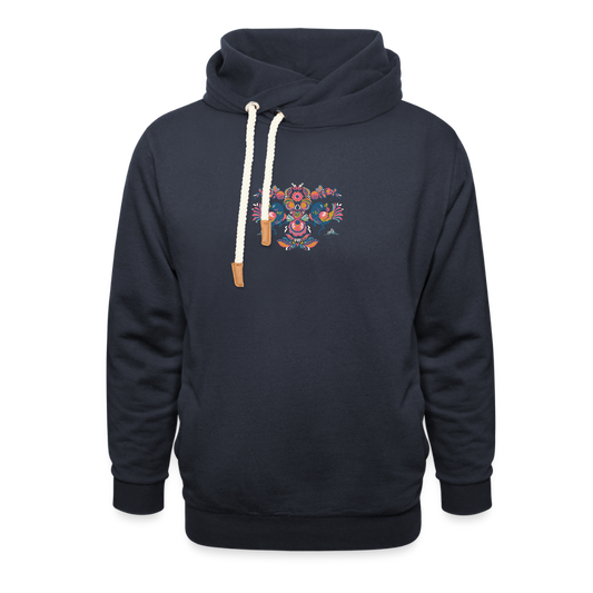 Unisex sjaalkraag hoodie - navy
