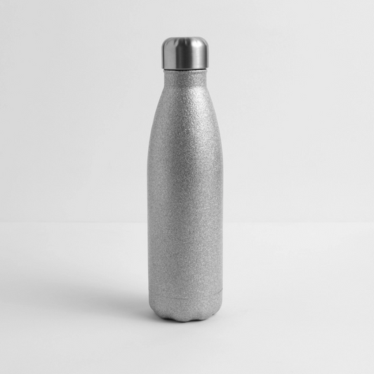 Roestvrijstalen glitter-thermosfles - silver glitter