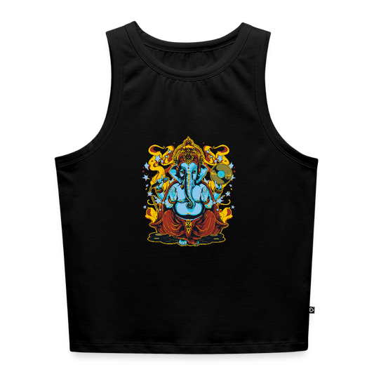 Vrouwen cropped tanktop - zwart