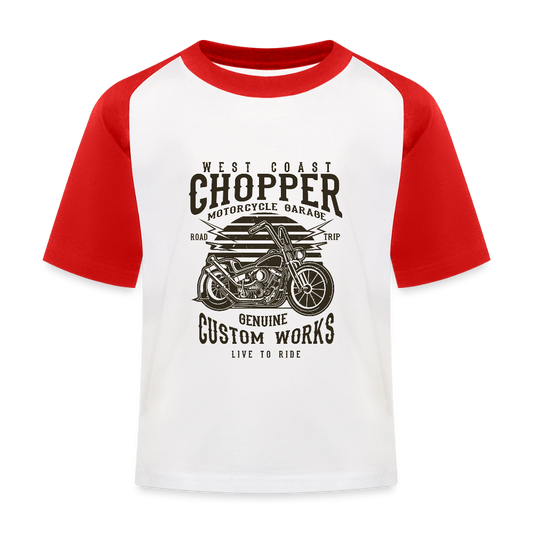 Kinderen baseball T-shirt - wit/rood