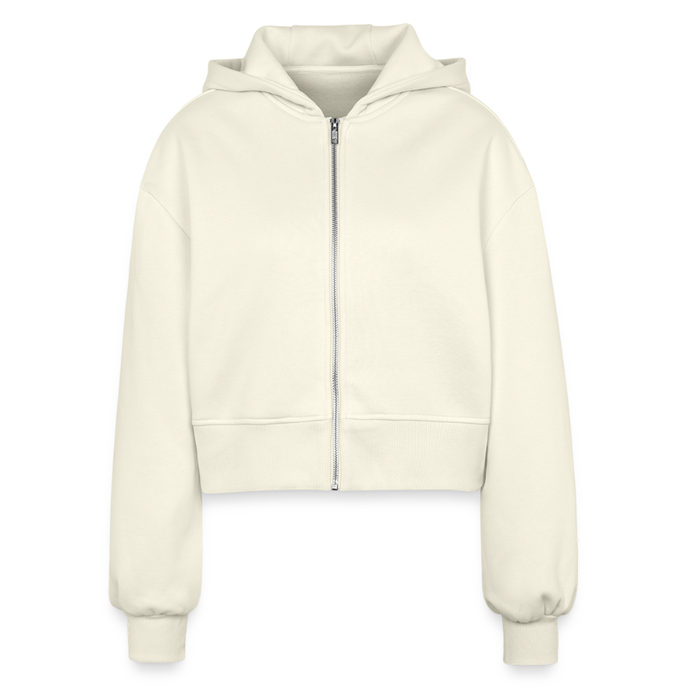 Vrouwen oversized cropped ziphoodie - nature
