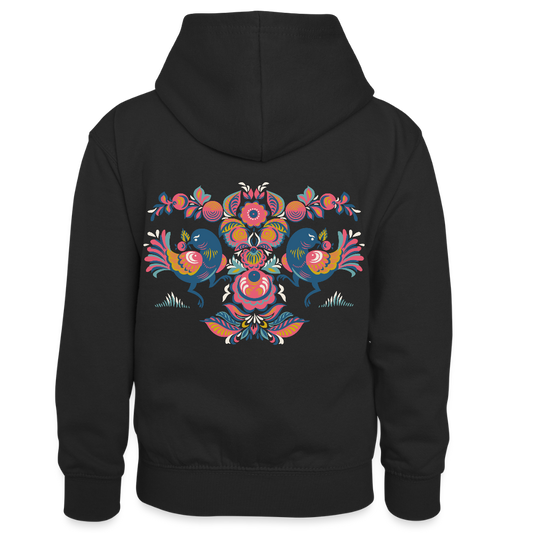 Teenager contrast-hoodie/kinderen contrast-hoodie - zwart/rood