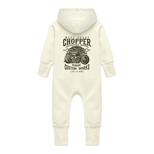 Baby bio sweat kruippakje met capuchon - vanille-milchshake