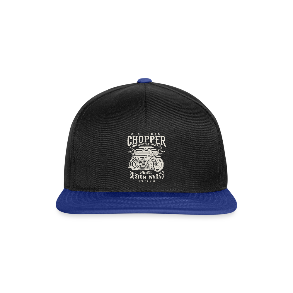 Snapback cap - zwart/koningsblauw